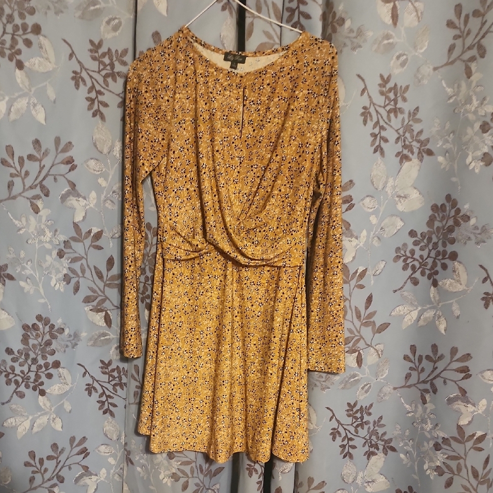 2 /$5 Lily Rose Mustard Floral Dress
